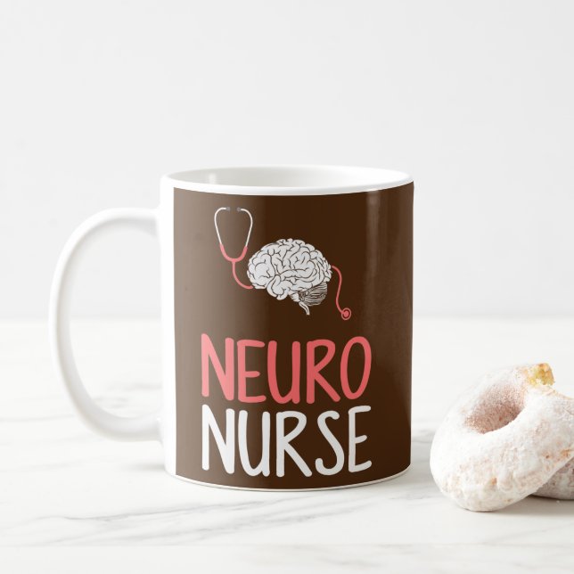 Neuro Nurse neurology brain neuroscience  Coffee Mug (With Donut)