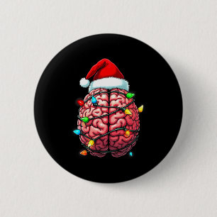 Neuro Nurse Xmas Santa Hat Neurology Premium Tri-b 2 Inch Round Button