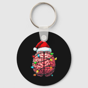 Neuro Nurse Xmas Santa Hat Neurology Premium Tri-b Keychain