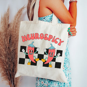 Neuro Spicy, Autism, ADHD, Retro Neurodiversity Tote Bag