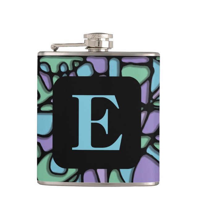 Neuroart Stained Glass Hip Flask (Front)