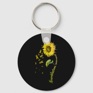Neuroblastoma Awareness Sunflower Keychain