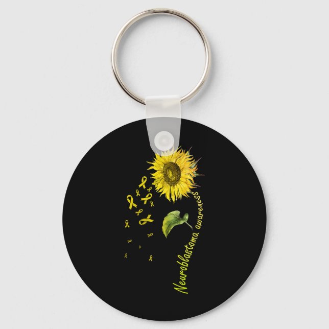 Neuroblastoma Awareness Sunflower  Keychain (Front)