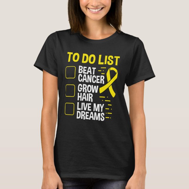 Neuroblastoma Awareness To Do List Yellow Ribbon T-Shirt (Front)