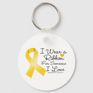 Neuroblastoma Ribbon Someone I Love Keychain