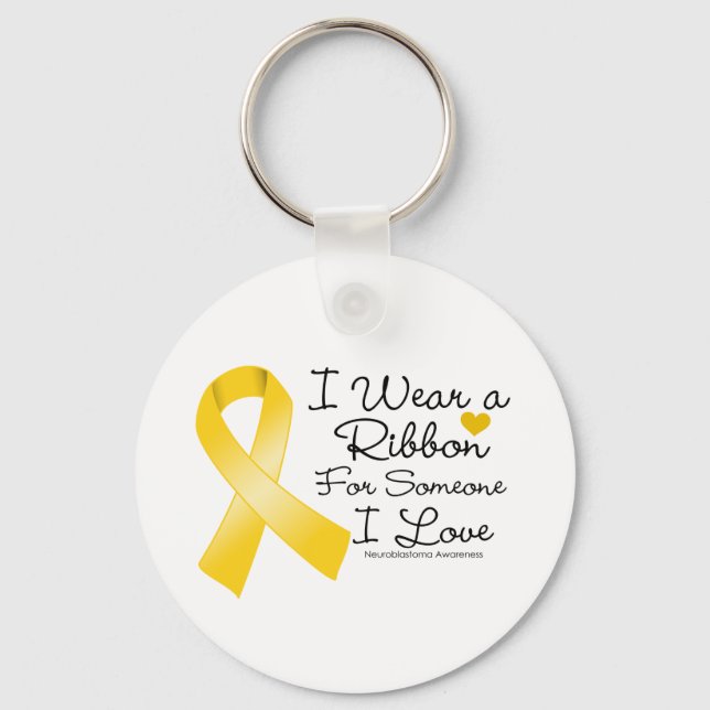 Neuroblastoma Ribbon Someone I Love Keychain (Front)