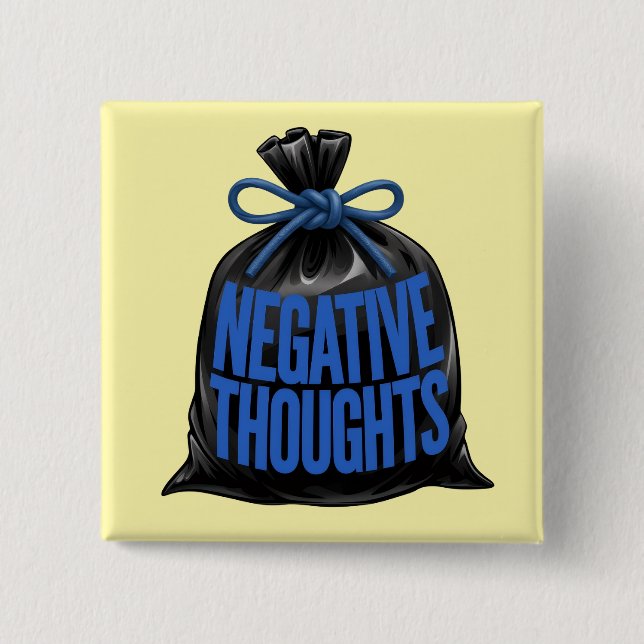Neurodivergent ADHD Brain Dump Negative Thoughts 2 Inch Square Button (Front)