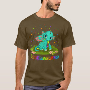 Neurodivergent Autism Awareness Month Cute Dragon T-Shirt