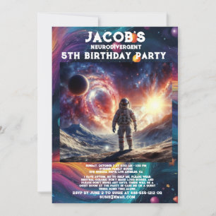 Neurodivergent Autiste Invitation de fête d'annive