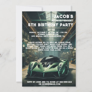 Neurodivergent Autiste Invitation de fête d'annive