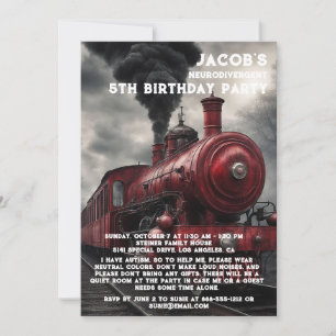 Neurodivergent Autiste Invitation de fête d'annive