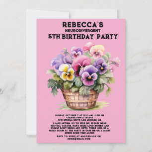 Neurodivergent Autistic Birthday Party Invitation