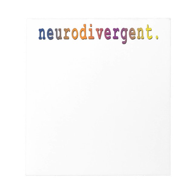 neurodivergent. bloc-notes (Devant)
