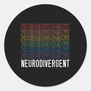 Neurodivergent Neurodiversity Rainbow Adhd Asd Classic Round Sticker