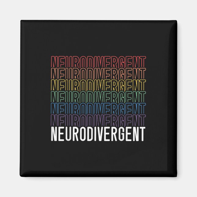 Neurodivergent Neurodiversity Rainbow Adhd Asd Magnet (Front)