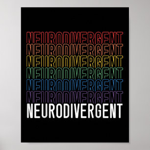 Neurodivergent Neurodiversity Rainbow Adhd Asd Poster