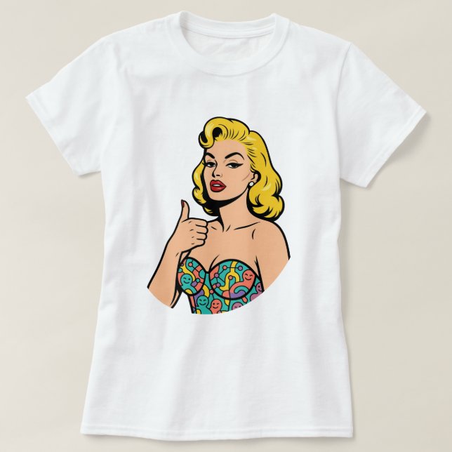 Neurodivergent Pop Art - Open Mind Marilyn Style T-Shirt (Design Front)