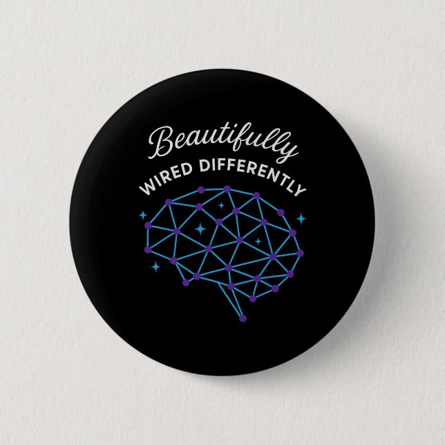 Neurodivergent Pride Adhd Autism Acceptance Differ 2 Inch Round Button (Front)