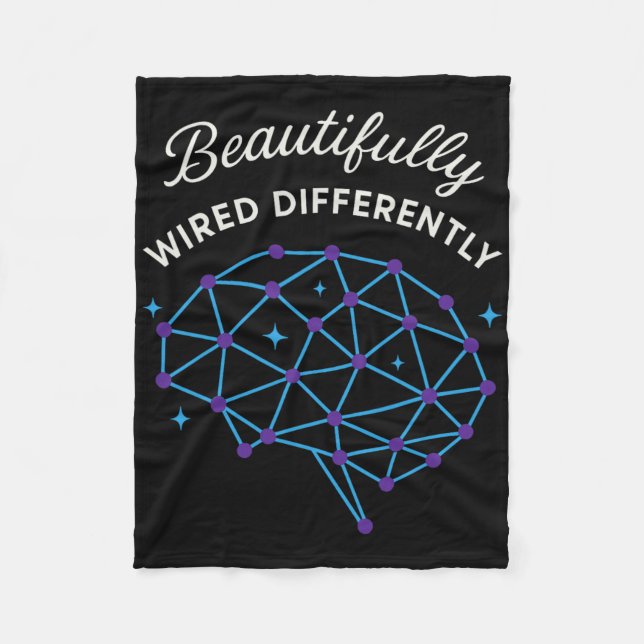 Neurodivergent Pride Adhd Autism Acceptance Differ Fleece Blanket (Front)