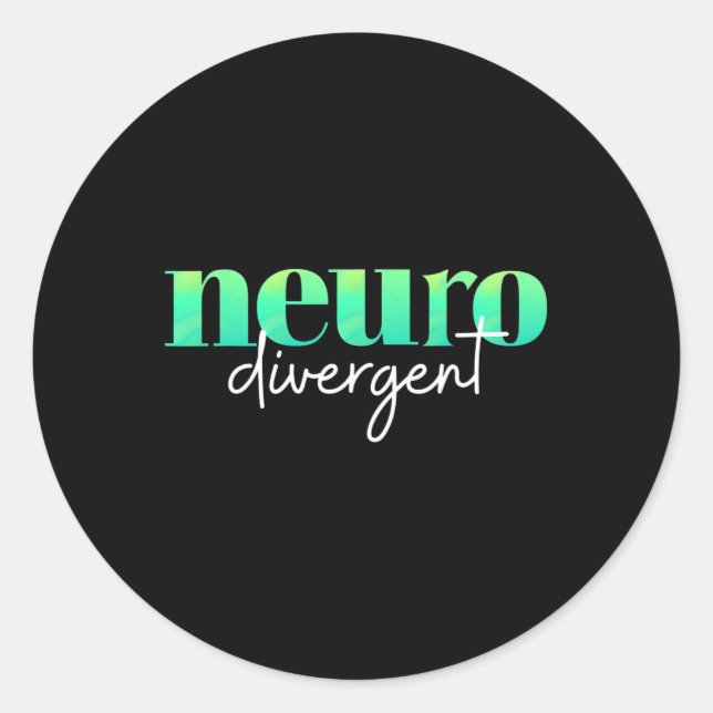 Neurodivergent Pride For Autism Adhd And Asd Aware Classic Round Sticker (Front)