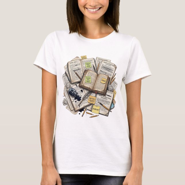 Neurodivergent Retro Vintage Book Ink T-Shirt (Front)