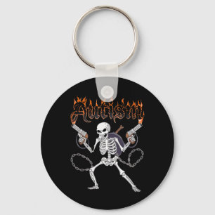 Neurodivergent Skeleton Warrior Autism Awareness Keychain