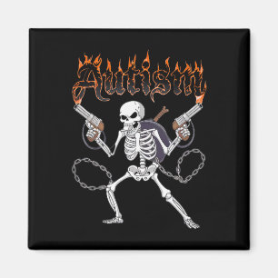 Neurodivergent Skeleton Warrior Autism Awareness Magnet