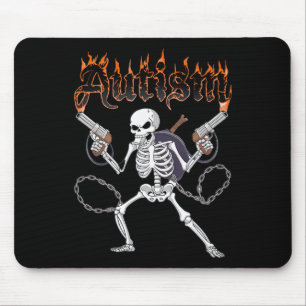 Neurodivergent Skeleton Warrior Autism Awareness Mouse Pad