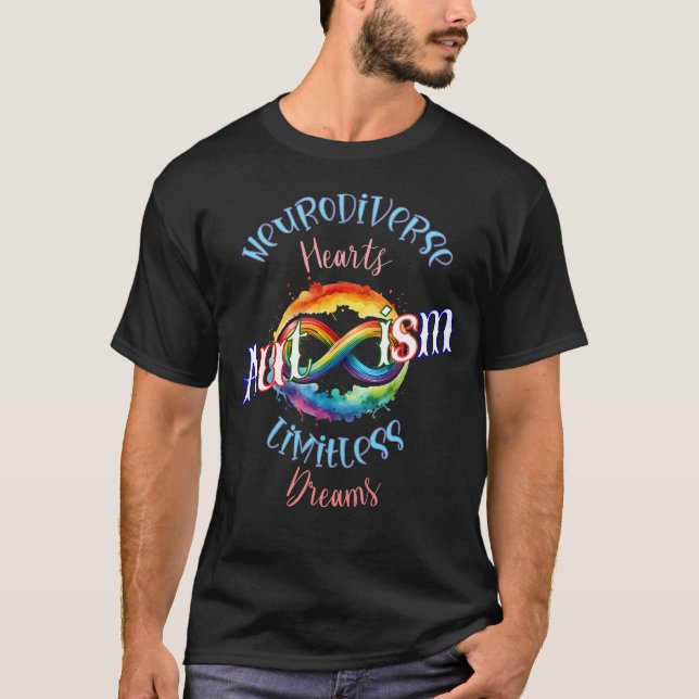 Neurodiverse Hearts create autism awareness T-Shirt (Front)