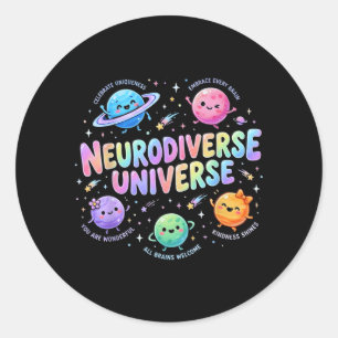 Neurodiverse Universe Au Awareness Classic Round Sticker