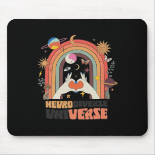 Neurodiverse Universe Celestial Retro Autism Aware Mouse Pad