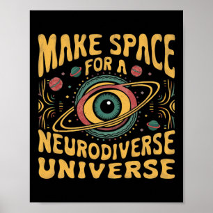 Neurodiverse Universe Neurodiversity Adhd Autism A Poster