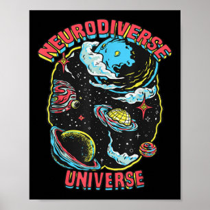 Neurodiverse Universe Neurodiversity Embrace Adhd Poster