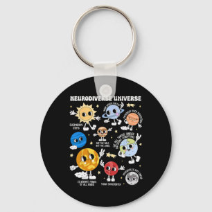 Neurodiverse Universe Planet Autism Awareness Supp Keychain