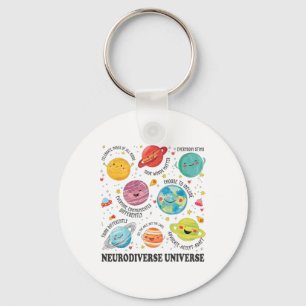 Neurodiverse Universe Planet Autism Awareness Supp Keychain