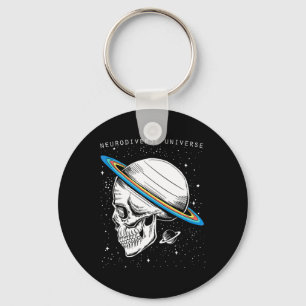 Neurodiverse Universe Skull Neurodiversity Autism Keychain