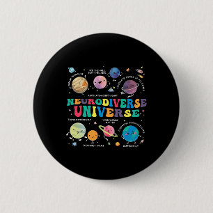 Neurodiverse Universe Space Planet Autistic Autism 2 Inch Round Button