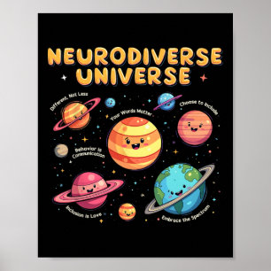 Neurodiverse Universe Special Education Autism Awa Poster