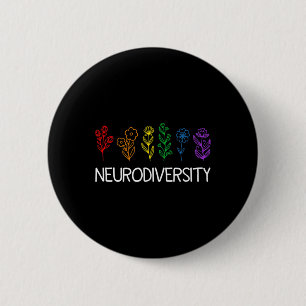 Neurodiversity April Autism Awareness Pride Rainbo 2 Inch Round Button