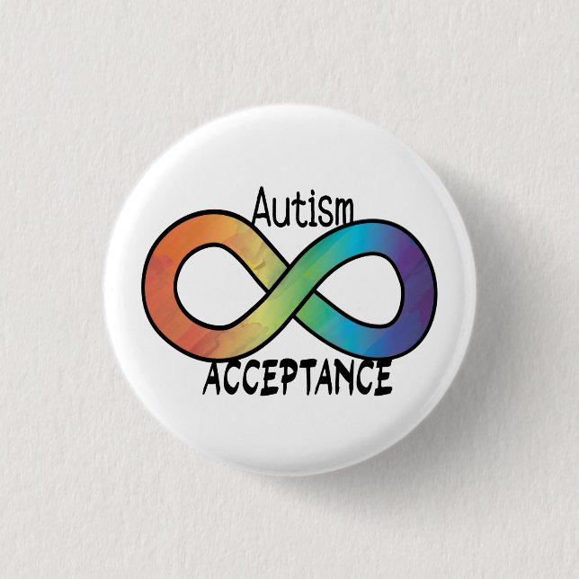Neurodiversity Autism Acceptance Rainbow Button (Front)