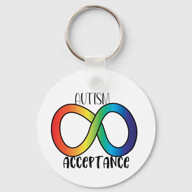 Neurodiversity Autism Acceptance Rainbow Keychain (Front)