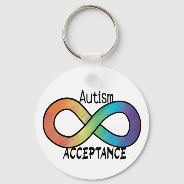 Neurodiversity Autism Acceptance Rainbow Keychain (Front)
