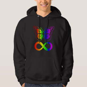 Neurodiversity Autism Adhd Rainbow Butterfly Hoodie