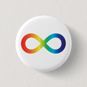 Neurodiversity Autism Awareness Acceptance Rainbow 1 Inch Round Button