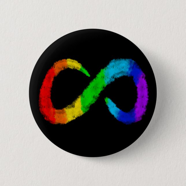 Neurodiversity Autism Awareness Acceptance Rainbow 2 Inch Round Button (Front)