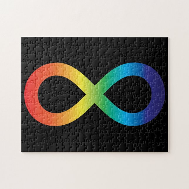 Neurodiversity Autism Awareness Acceptance Rainbow Jigsaw Puzzle (Horizontal)