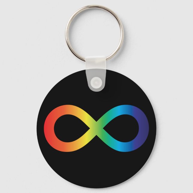 Neurodiversity Autism Awareness Acceptance Rainbow Keychain (Front)