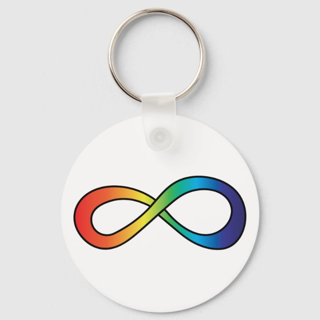 Neurodiversity Autism Awareness Acceptance Rainbow Keychain (Front)