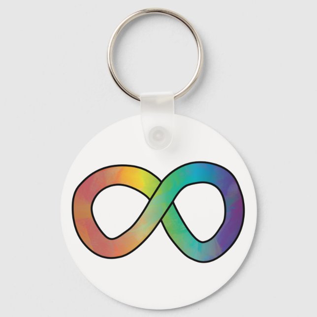 Neurodiversity Autism Awareness Acceptance Rainbow Keychain (Front)