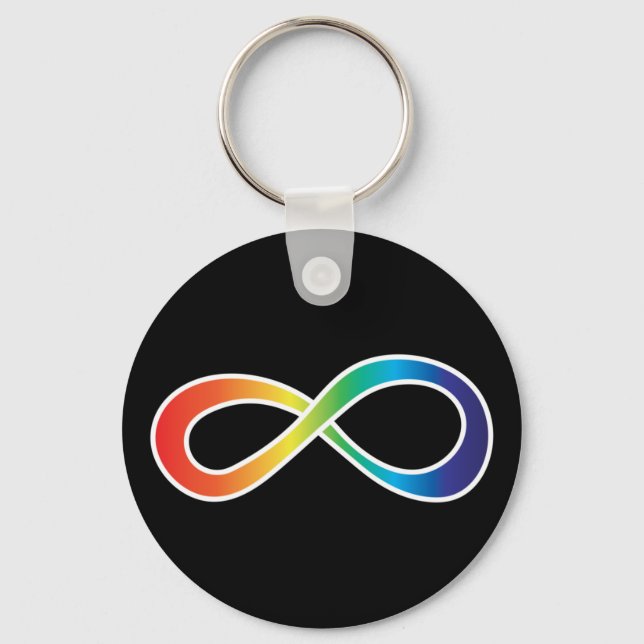 Neurodiversity Autism Awareness Acceptance Rainbow Keychain (Front)